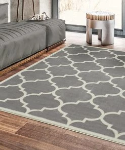 MRAD Gray/Grey White Area Rug All Area Rugs And Runners