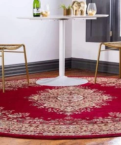 UL All Area Rugs And Runners Traditional Medallion Burgundy Soft Area Rug
