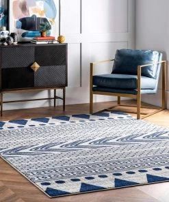 Modern Rugs And Decor Shaina Tribal Area Rug,Blue All Area Rugs And Runners