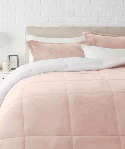 Amazon Basics Ultra-Soft Micromink Sherpa Comforter Bed Set Bedding