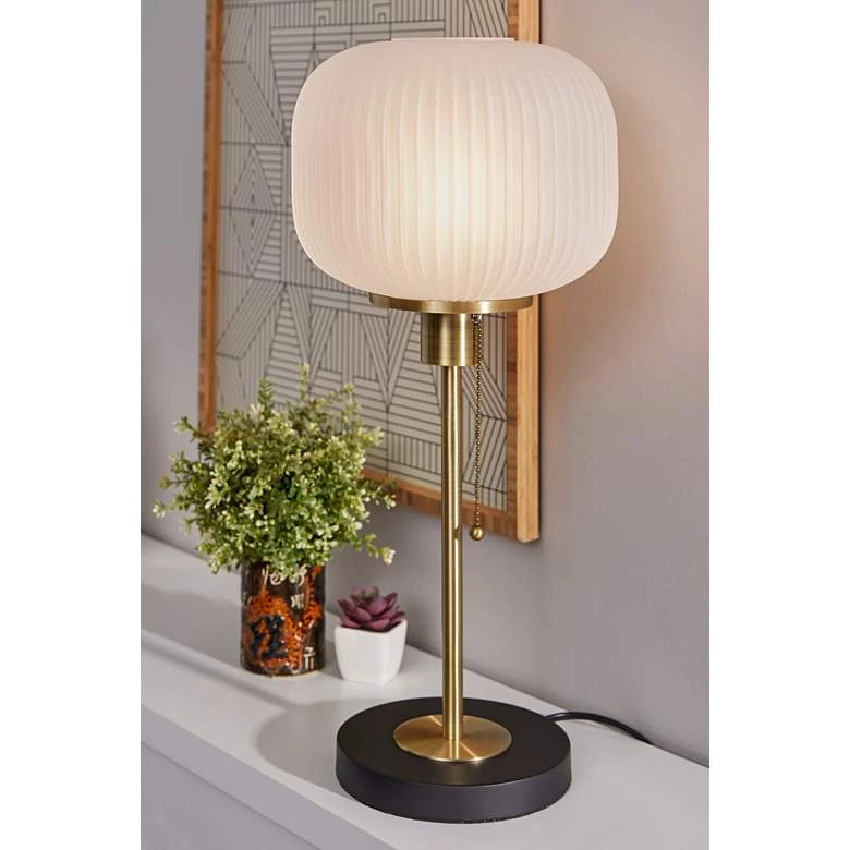 Modern Rugs And Decor Hazel Antique Brass And Ribbed Glass Accent Table Lamp Lamps 1 Modern Rugs And Decor Hazel Antique Brass And Ribbed Glass Accent Table Lamp Lamps