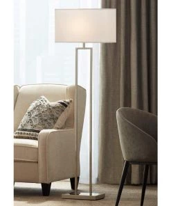 Lamp Plus Everett Satin Nickel Open Column Floor Lamp