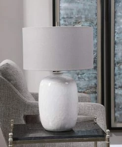 Uttermost Winterscape Cream-Ivory Drip Glaze Table Lamp