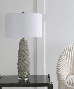 Uttermost Lamps Kari Light Gray Glaze Ceramic Table Lamp