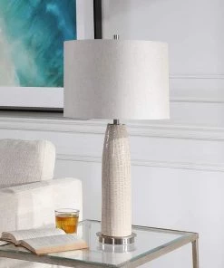 Uttermost Vintage/ Distressed Rugs Delgado Distressed Light Gray Ceramic Table Lamp