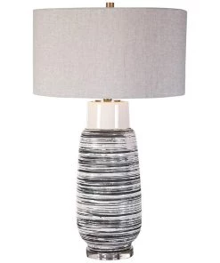 Uttermost Magellan Distressed Aged Ivory Glaze Table Lamp