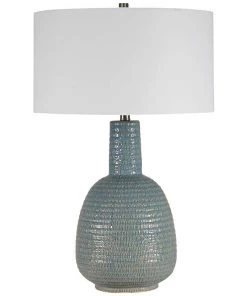 Uttermost Vintage/ Distressed Rugs Delta Distressed Light Aqua Glaze Table Lamp