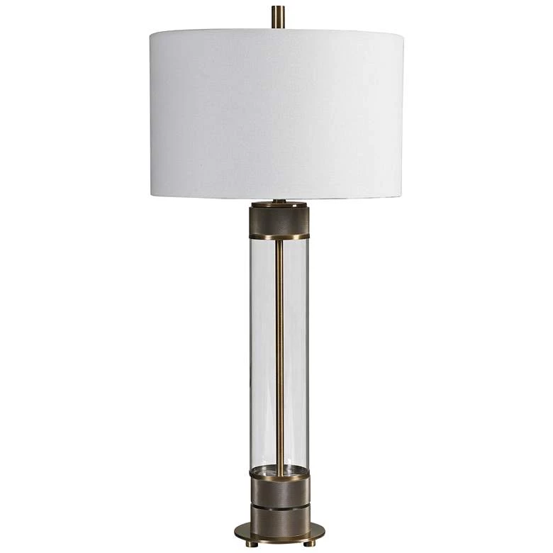 Uttermost Lamps Anmer Antiqued Brass And Clear Glass Table Lamp 2 Uttermost Lamps Anmer Antiqued Brass And Clear Glass Table Lamp