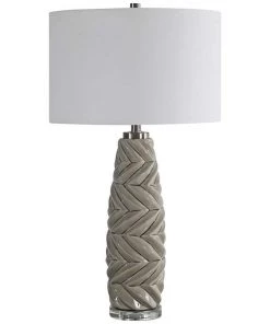 Uttermost Lamps Kari Light Gray Glaze Ceramic Table Lamp