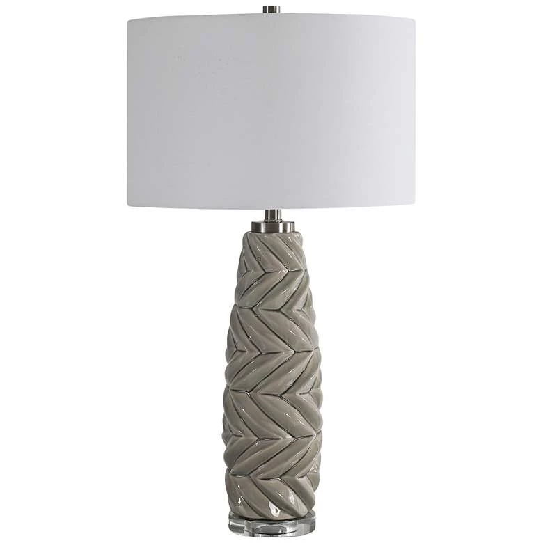 Uttermost Lamps Kari Light Gray Glaze Ceramic Table Lamp 2 Uttermost Lamps Kari Light Gray Glaze Ceramic Table Lamp
