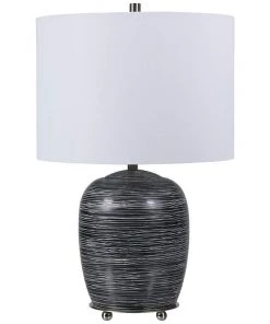 Uttermost Transpose Satin Black Ceramic Accent Table Lamp Lamps