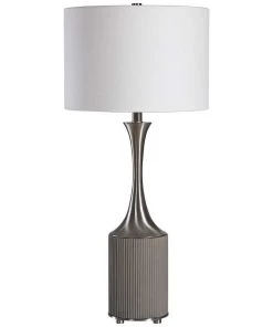 Uttermost Lamps Pitman Ribbed Gray Concrete Table Lamp