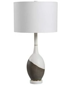 Uttermost Tanali Charcoal And Polished White Table Lamp