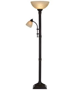 Lamp Plus Garver Bronze Torchiere Floor Lamp With Reader Arm Lamps