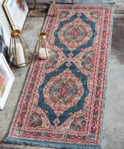 UL Vintage Traditional Turquoise Red Violet Area Rugs