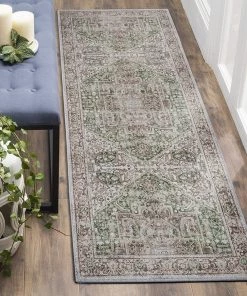 Adiva Rugs Machine Washable Area Rugs, Persian Vintage Medallion Boho Rug For Living Room Rugs - Stain Resistant & Non-Slip All Area Rugs And Runners