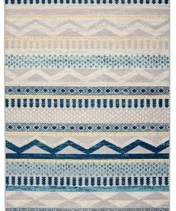 WRG All Area Rugs And Runners Contemporary Bohemian Blue Gray Ivory Area Rug
