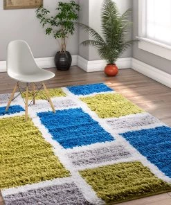 Cubes Black Contemporary Rug Modern Geometric Pattern Shag Area Rug 54 Cubes Black Contemporary Rug Modern Geometric Pattern Shag Area Rug