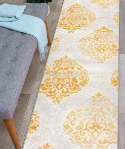WRG Floral Damask Yellow Ivory Area Rug All Area Rugs And Runners 14 WRG Floral Damask Yellow Ivory Area Rug All Area Rugs And Runners