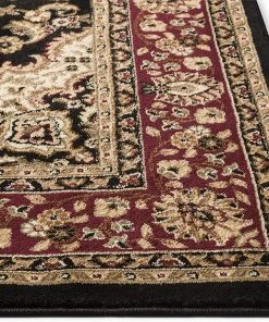 Ww Kashan Medallion Black Traditional Soft Area Rug All Area Rugs And Runners