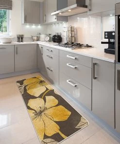 Camilson Floral Soft Area Rug - Non Slip Large Flower Carpet For Indoor All Area Rugs And Runners