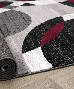 WRG Red Gray Soft Circles Area Rug 10 WRG Red Gray Soft Circles Area Rug