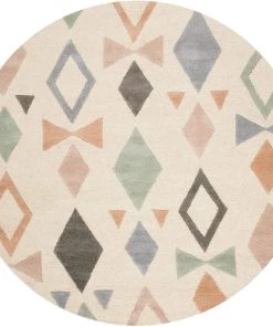 Safavieh All Area Rugs And Runners Kids Collection Handmade Geometric Wool Area Rug Ivory / Multi