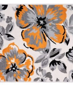 WRG Floral Orange Gray Black Area Rugs All Area Rugs And Runners