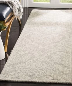 Modern Rugs And Decor All Area Rugs And Runners Handmade Premium Wool Area Rug, Silver / Ivory