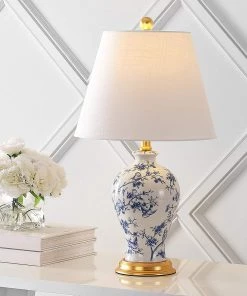 JONATHAN Collins 24" Glass LED Lamp Blue/White