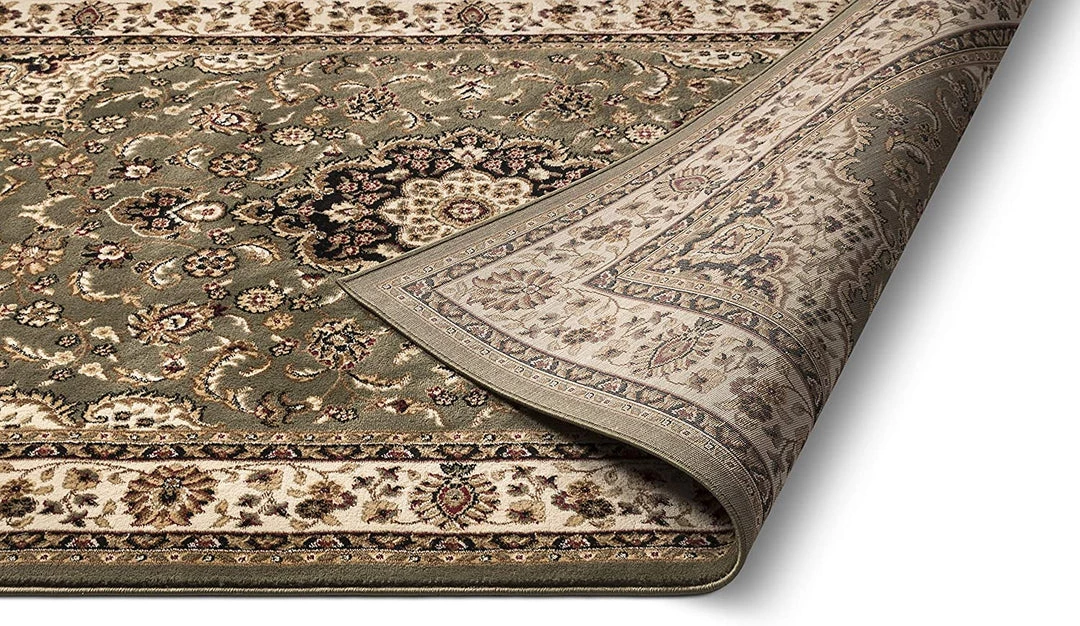 Ww Kashan Medallion Green Traditional Soft Area Rug 6 Ww Kashan Medallion Green Traditional Soft Area Rug