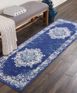 NOUR Navy Blue Distressed Persian Area Rugs All Area Rugs And Runners
