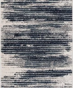 DD Stripes Design Ivory/Navy/Teal Area Rugs