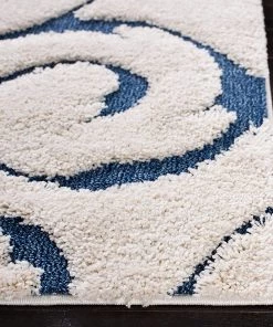 FAS All Area Rugs And Runners Premium Swirl Thick Plush Cream/Blue Area Shag Rug 13 FAS All Area Rugs And Runners Premium Swirl Thick Plush Cream/Blue Area Shag Rug