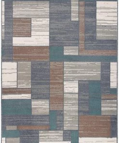 WRG All Area Rugs And Runners Boxes Distressed Pattern Soft Gray Brown Navy Beige Area Rug