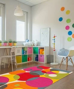 WRG All Area Rugs And Runners Vibrant Circle Area Rug Non-Slip/ No Skid 10 WRG All Area Rugs And Runners Vibrant Circle Area Rug Non-Slip/ No Skid