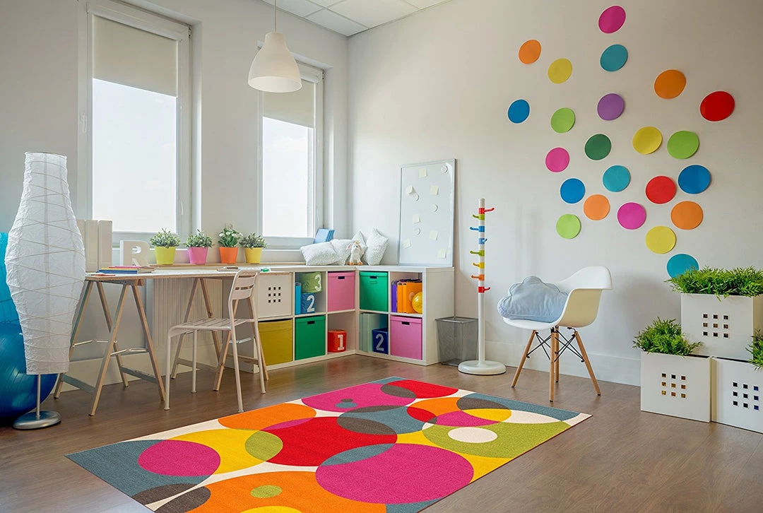 WRG All Area Rugs And Runners Vibrant Circle Area Rug Non-Slip/ No Skid 3 WRG All Area Rugs And Runners Vibrant Circle Area Rug Non-Slip/ No Skid