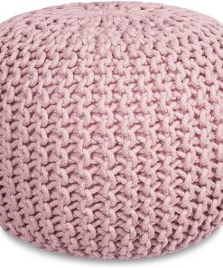 BIRDROCK HOME Round Pouf Foot Stool Ottoman - Knit Bean Bag Floor Chair - Cotton Braided Cord - Great For The Living Room, Bedroom And Kids Room - Small Furniture 18 BIRDROCK HOME Round Pouf Foot Stool Ottoman - Knit Bean Bag Floor Chair - Cotton Braided Cord - Great For The Living Room, Bedroom And Kids Room - Small Furniture