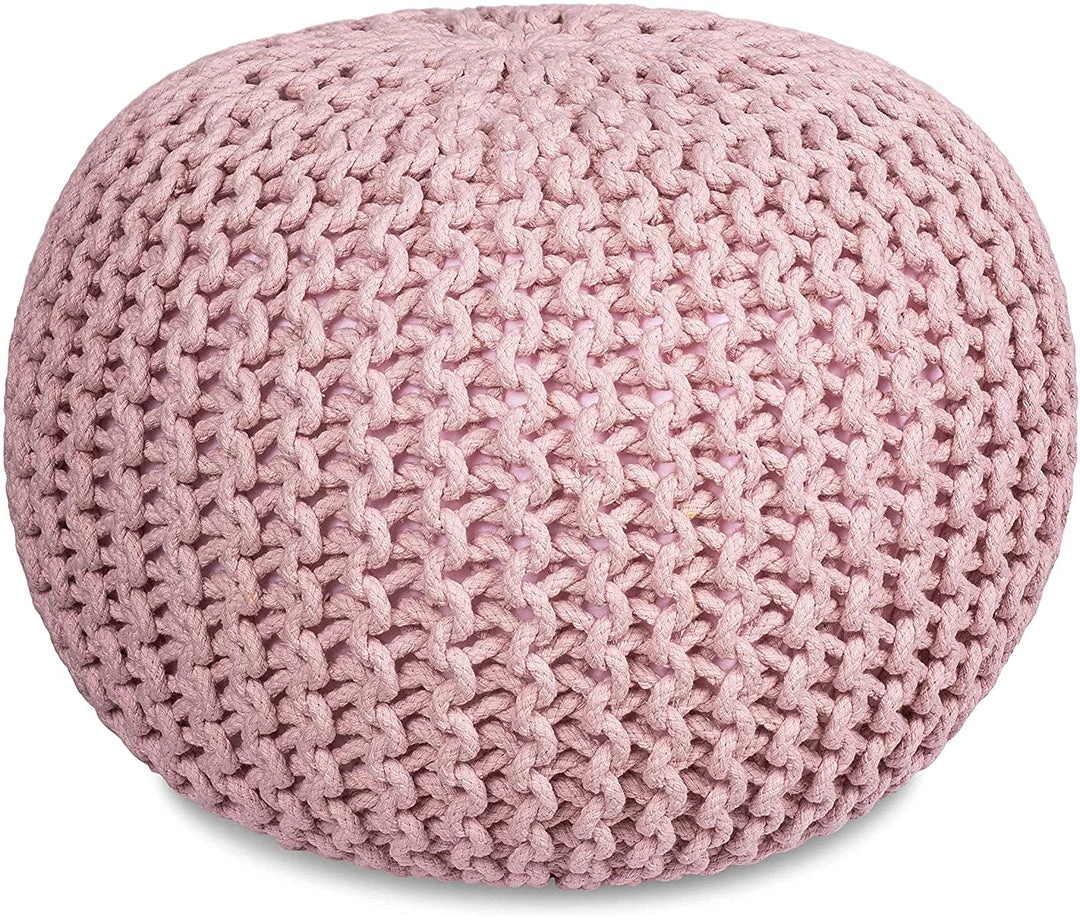 BIRDROCK HOME Round Pouf Foot Stool Ottoman - Knit Bean Bag Floor Chair - Cotton Braided Cord - Great For The Living Room, Bedroom And Kids Room - Small Furniture 7 BIRDROCK HOME Round Pouf Foot Stool Ottoman - Knit Bean Bag Floor Chair - Cotton Braided Cord - Great For The Living Room, Bedroom And Kids Room - Small Furniture