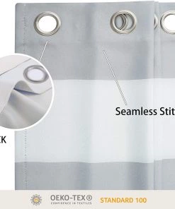 Modern Rugs And Decor Bedding Stripe Window Curtains For Bedroom - Grommet Room Darkening Curtain, Thermal Insulated, Noise Reducing And Light Blocking Drapes 2 Panels