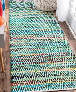 FAS All Area Rugs And Runners Handwoven Chevron Pattern Soft Green Texture Area Rug
