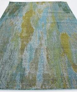 FAS Bright Abstract Torquoise Soft Area Rug All Area Rugs And Runners