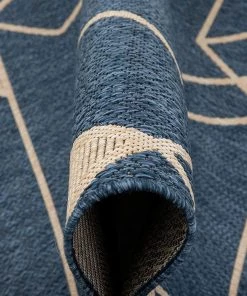 Well Woven Prosa Blue & Beige Indoor/Outdoor Flat Weave Pile Geometric Triangles Pattern Area Rug 8 Well Woven Prosa Blue & Beige Indoor/Outdoor Flat Weave Pile Geometric Triangles Pattern Area Rug