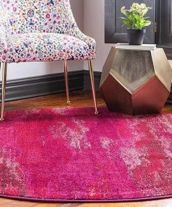 FAS Bright Abstract Pink Magenta Soft Area Rug