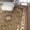 Ww Kashan Medallion Green Traditional Soft Area Rug