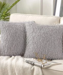 Modern Rugs And Decor Pack Of 2 Shiny Tassel With Flakes Throw Pillow Covers Luxurious Velvet Series Decorative Pillowcases Cushion Cover Luxurious Rugs