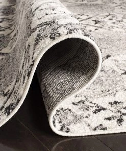 FAS Floral Cream/ Silver Soft Area Rugs