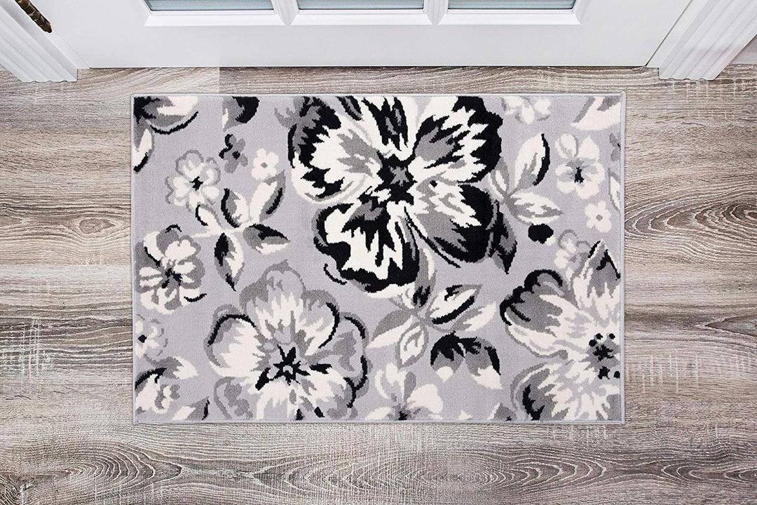 WRG All Area Rugs And Runners Gray/Grey Black White Floral Area Rugs 10 WRG All Area Rugs And Runners Gray/Grey Black White Floral Area Rugs