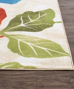 Camilson Floral Soft Area Rug - Non Slip Large Flower Carpet For Indoor
