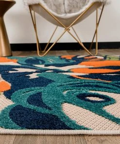 Modern Rugs And Decor Ravenna Multi Modern Large Floral Flowers Indoor/Outdoor Rug All Area Rugs And Runners